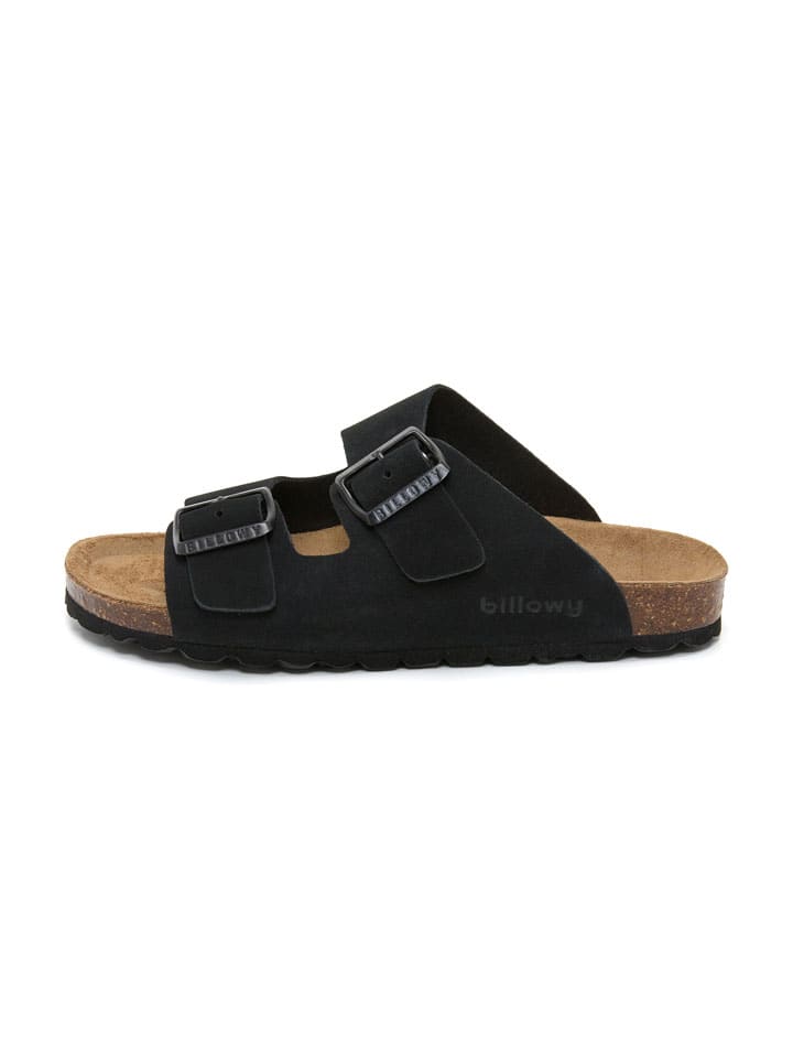 Leder-Pantoletten in Schwarz