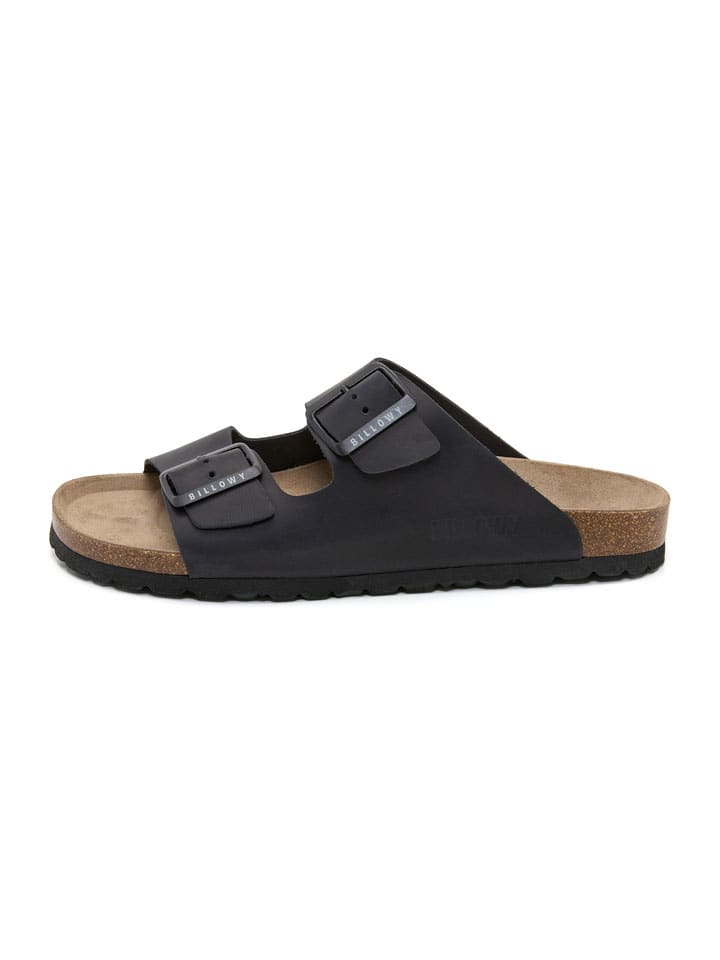 Leren slippers zwart