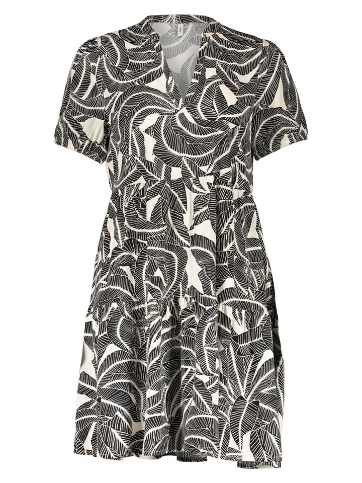 Kleid in Creme/ Schwarz