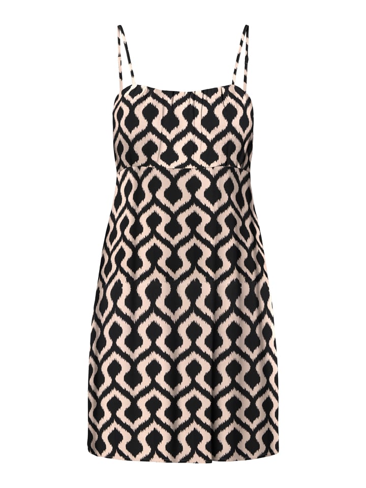 Kleid in Schwarz/ Beige