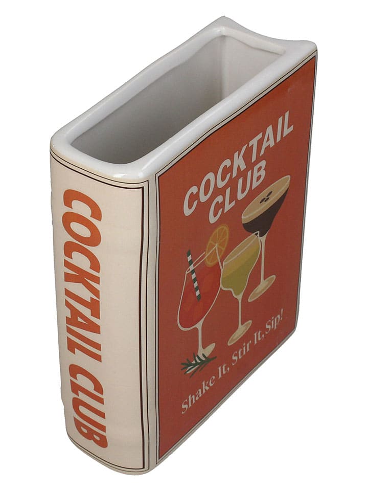 Wazon "Book Cocktail" w kolorze pomarańczowym - 15 x 18 x 5,5 cm