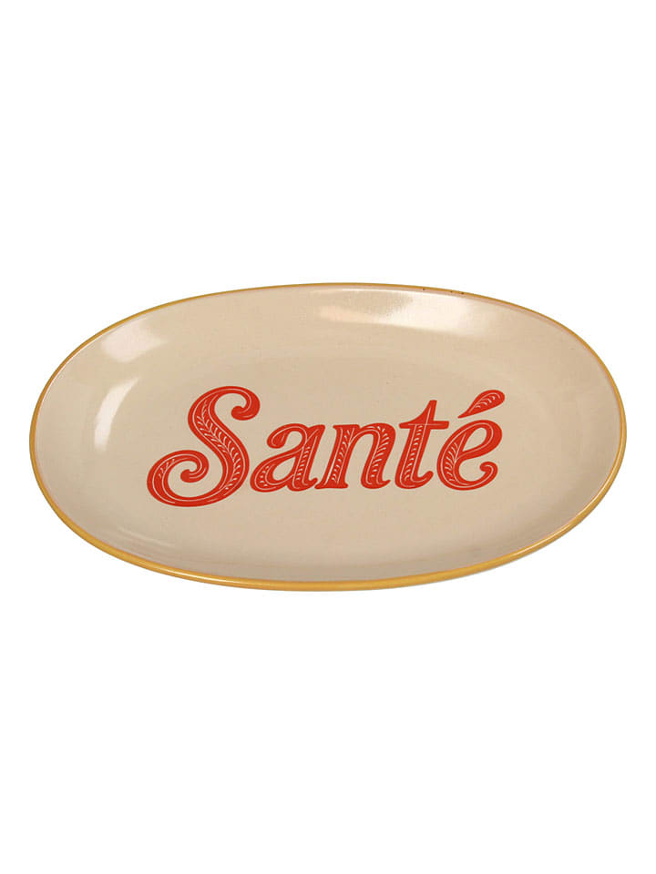 Servierplatte ''Sante'' in Beige/ Orange - (L)21 x (B)12,5 cm