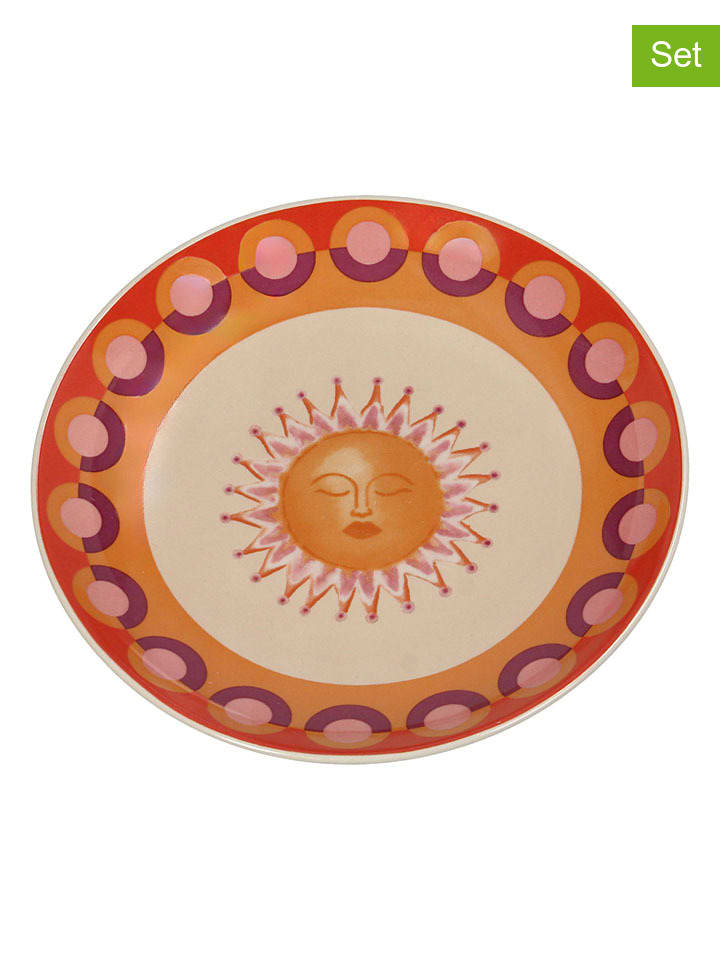 Talerze (2 szt.) "Sun" ze wzorem na pieczywo - Ø 16 cm