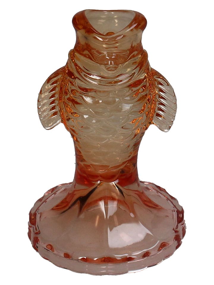 Kaarshouder ''Fish'' oranje - (H)12 x Ø 8 cm