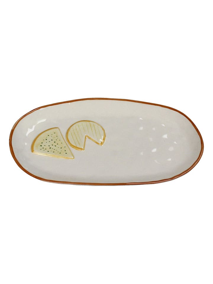 Servierplatte ''Cheese'' in Creme - (L)27,8 x (B)16,2 cm