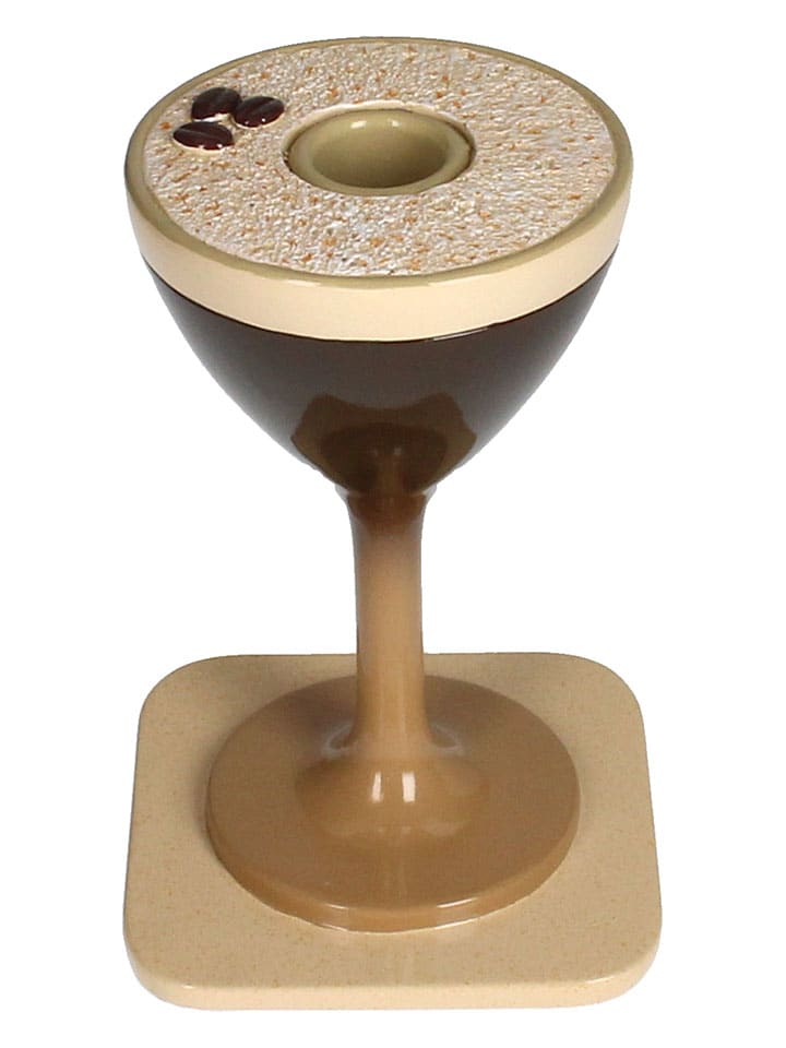 Świecznik "Espresso Martini" w kolorze brązowym - wys. 15 x Ø 10 cm