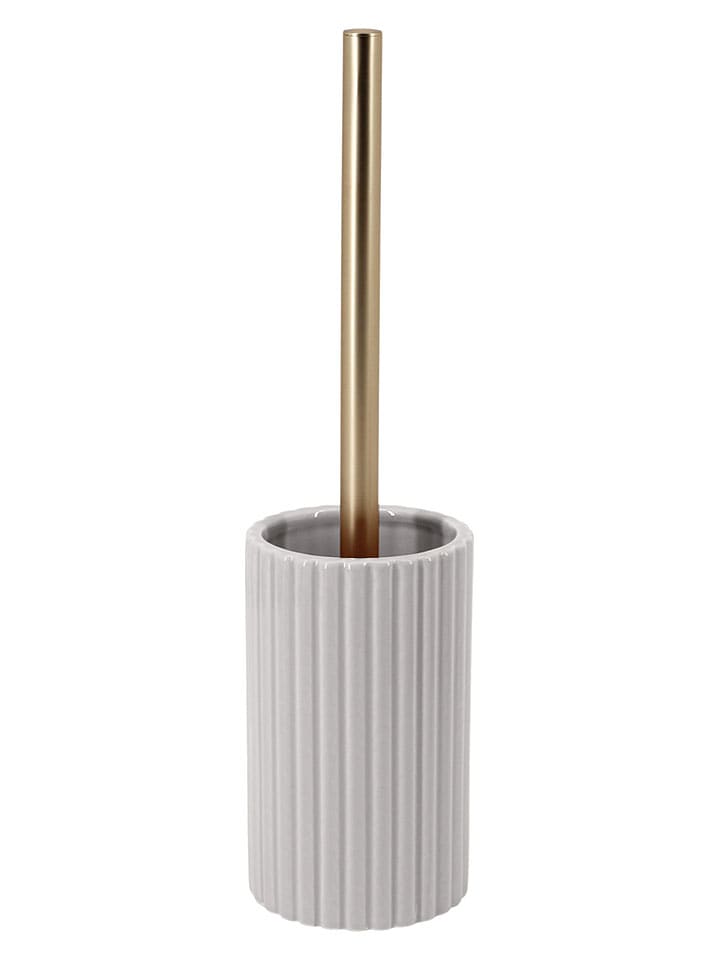 WC-Garnitur ''Monica'' in Weiß/ Gold - (H)37 x Ø 9,4 cm