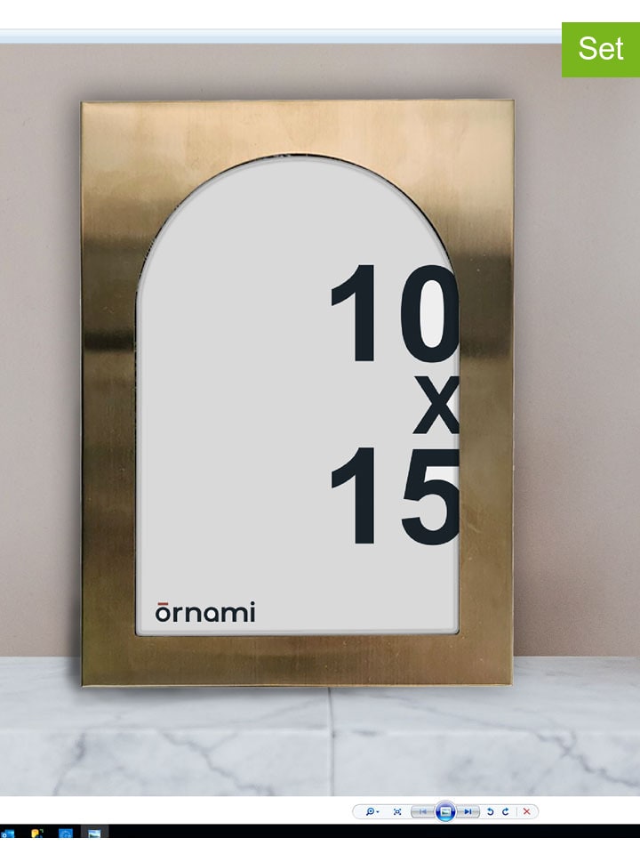 Ramki (2 szt.) w kolorze złotym na zdjęcia - 18,2 x 13,2 cm