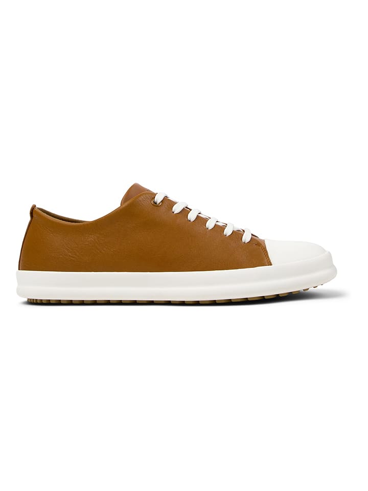 Leder-Sneakers in Hellbraun