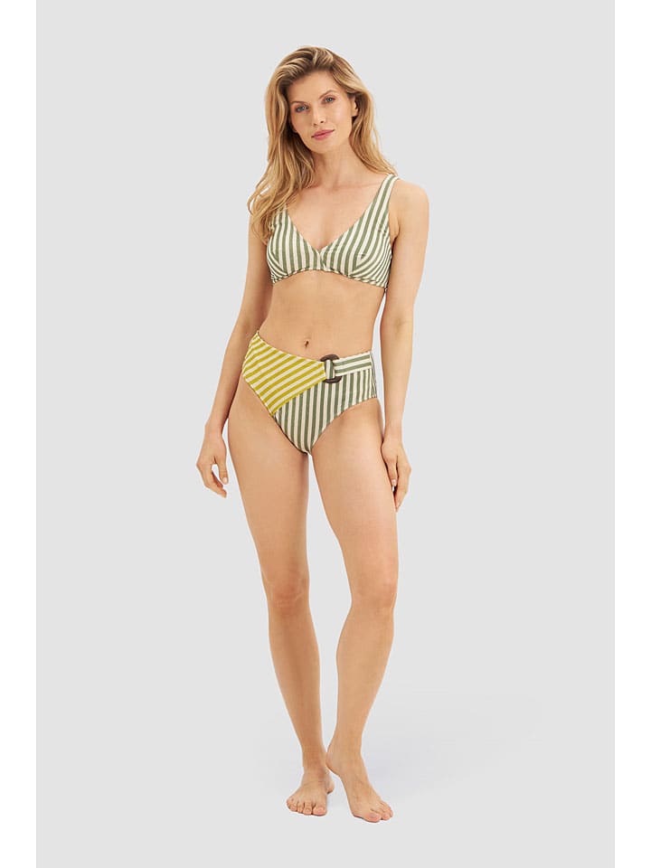 Bikini in Grün/ Gelb/ Creme