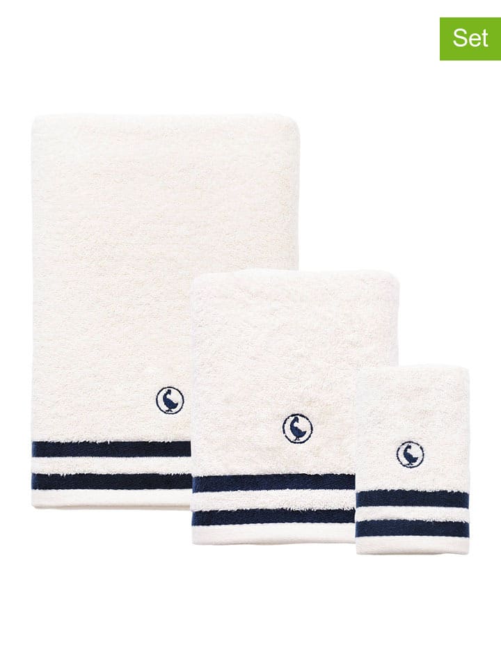 3tlg. Handtuchset in Weiß
