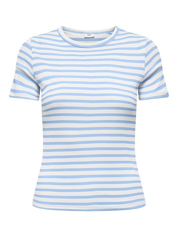 Shirt in Hellblau/ Weiß
