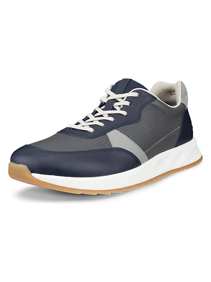 Leren sneakers "Otm" donkerblauw/grijs
