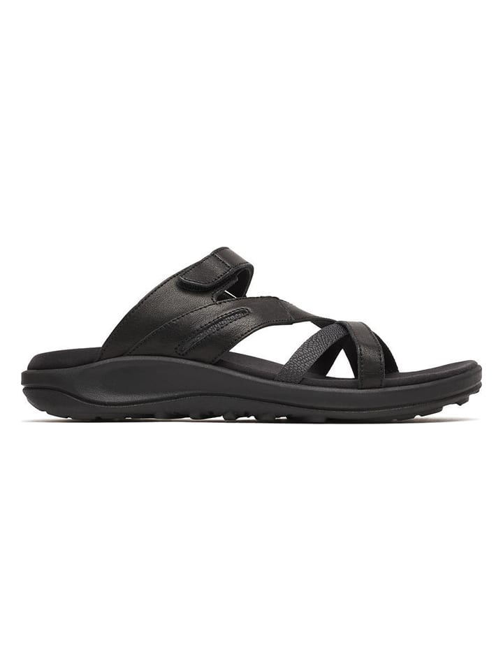 Leren slippers "District 4" zwart