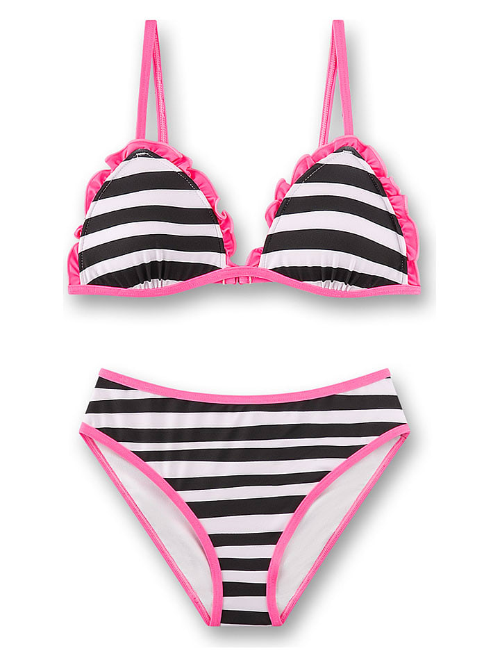 Bikini in Pink/ Schwarz/ Weiß