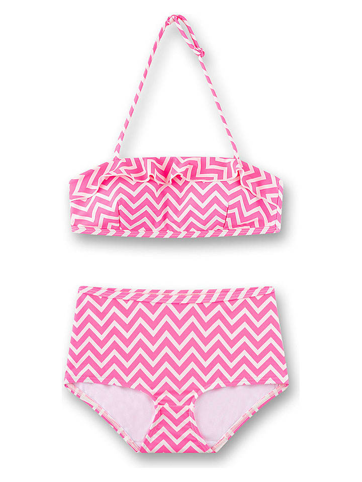 Bikini in Weiß/ Pink