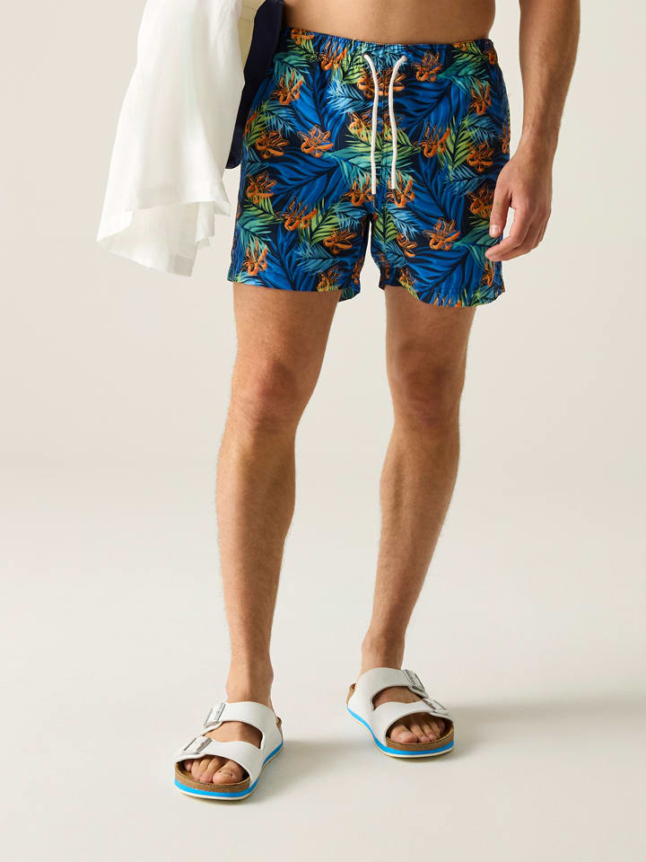 Badeshorts "Loras" in Blau/ Grün/ Orange