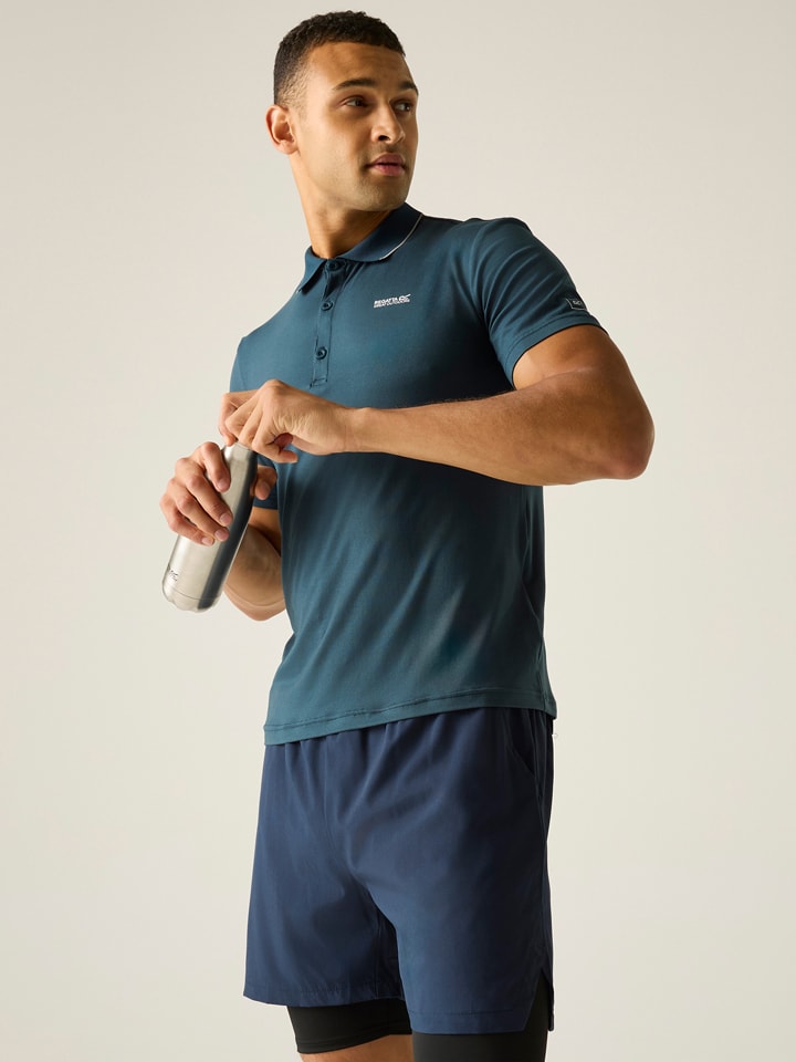 Funkcyjna koszulka polo "Maverik Stretch" w kolorze morskim