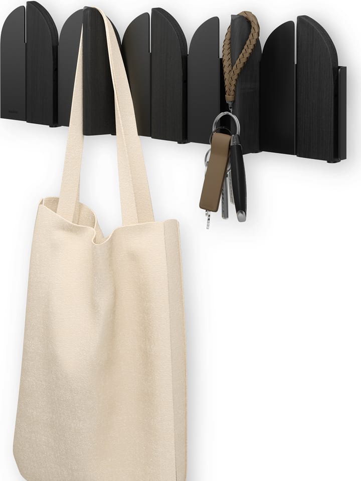 Wandgarderobe ''Saloon'' in Schwarz - (B)43 x (H)13,6 x (T)2,2 cm