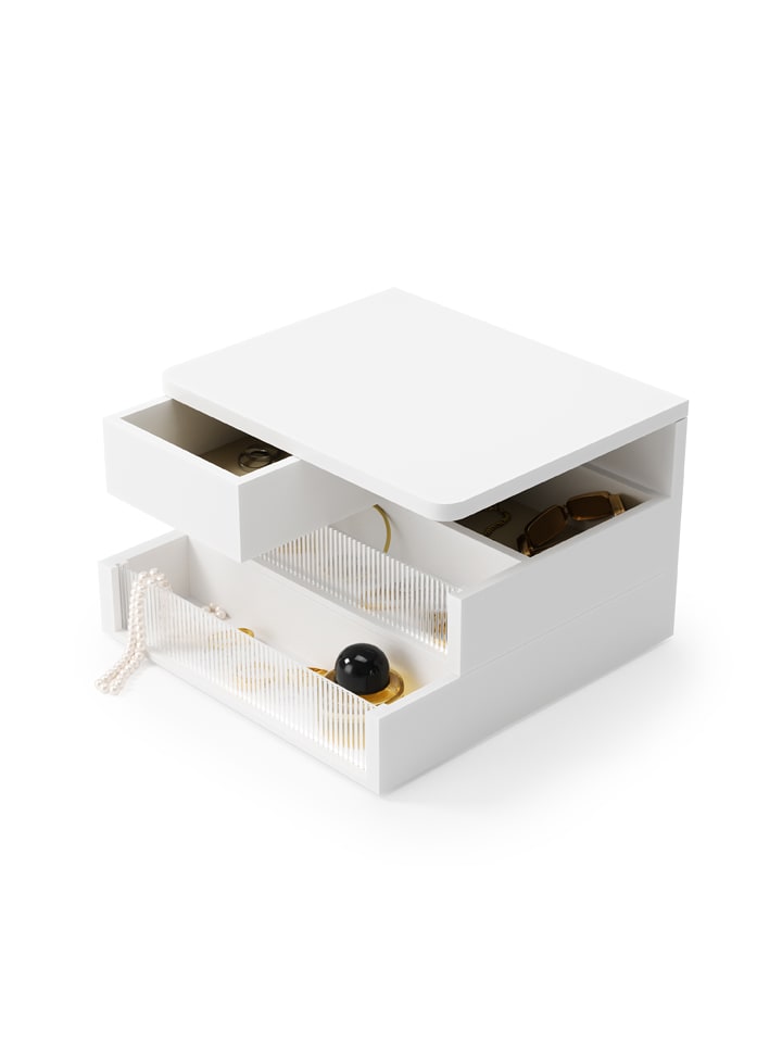 Aufbewahrungsbox ''Malibu'' in Weiß - (B)24 x (H)15 x (T)23 cm