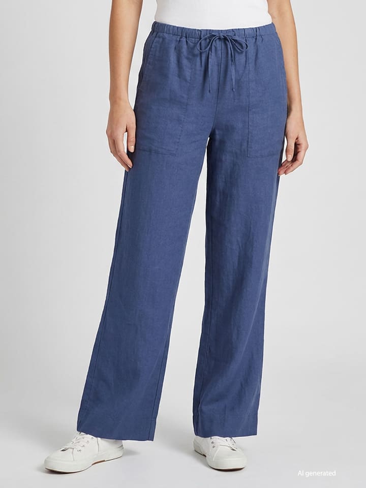 Leinen-Hose in Blau