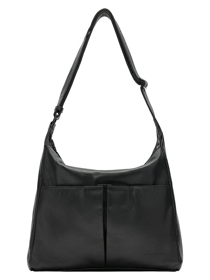 Skórzana torebka w kolorze czarnym - 33 x 29 x 13 cm