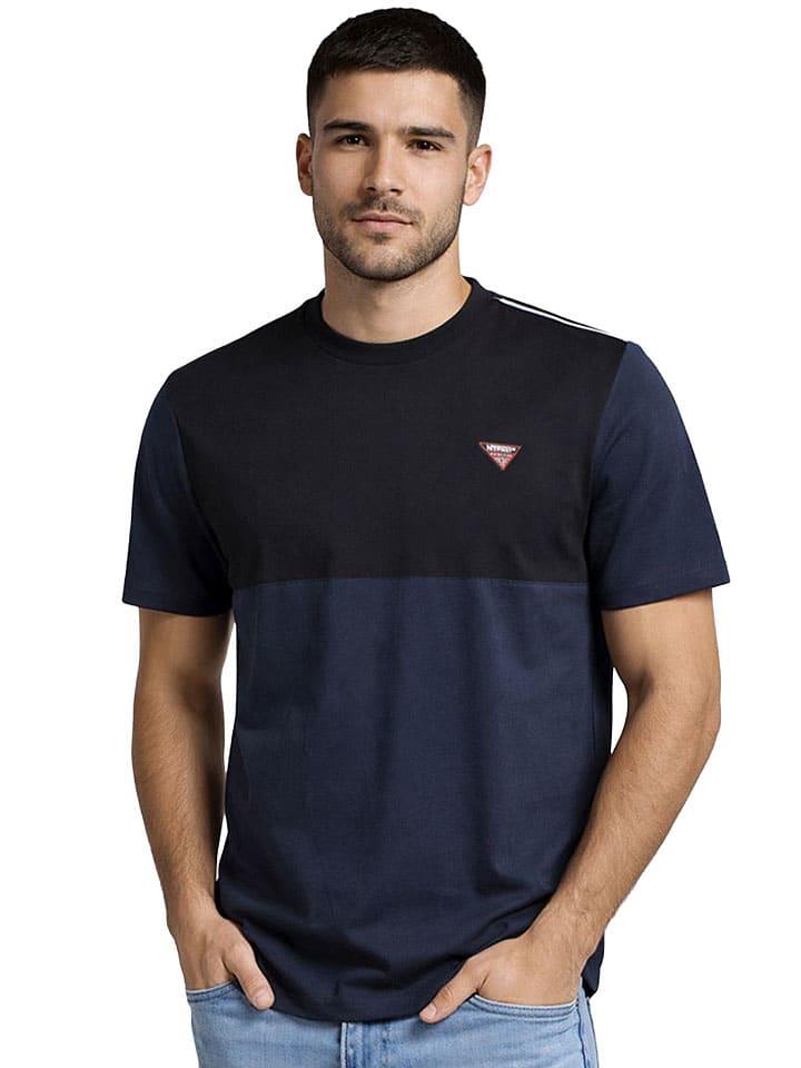 Shirt "Jalo" in Dunkelblau/ Schwarz