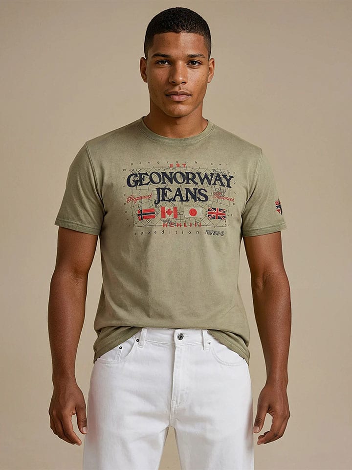 Koszulka "Jeans" w kolorze khaki