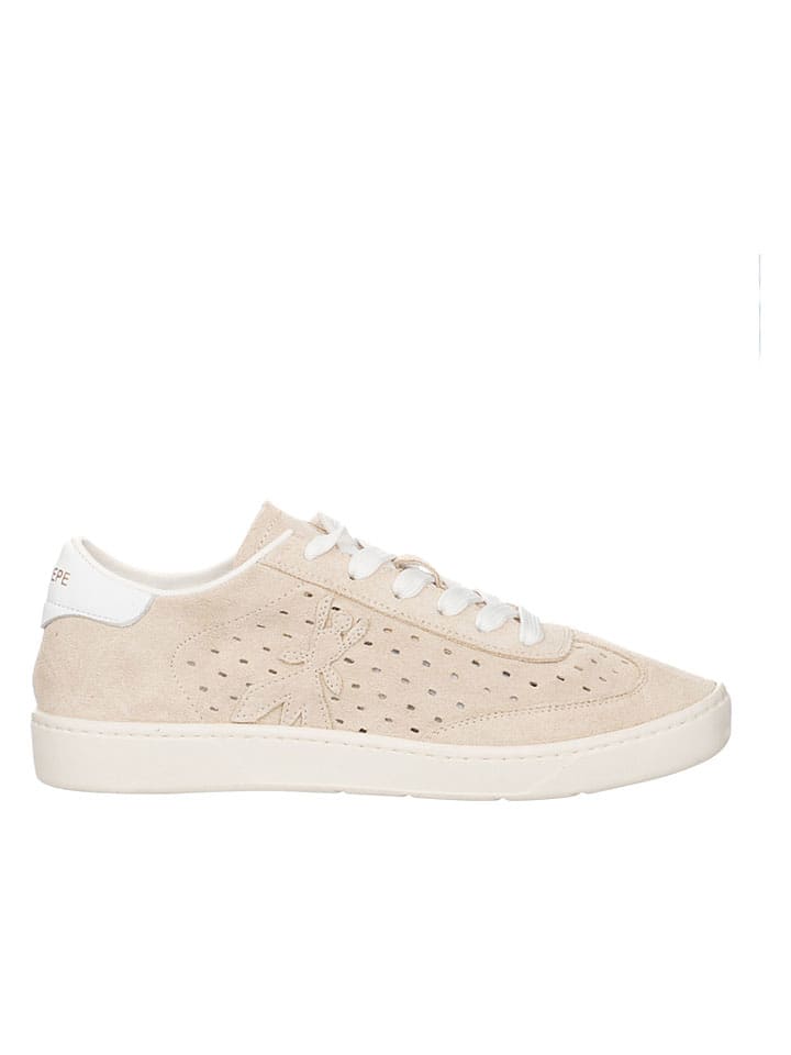 Leder-Sneakers in Beige