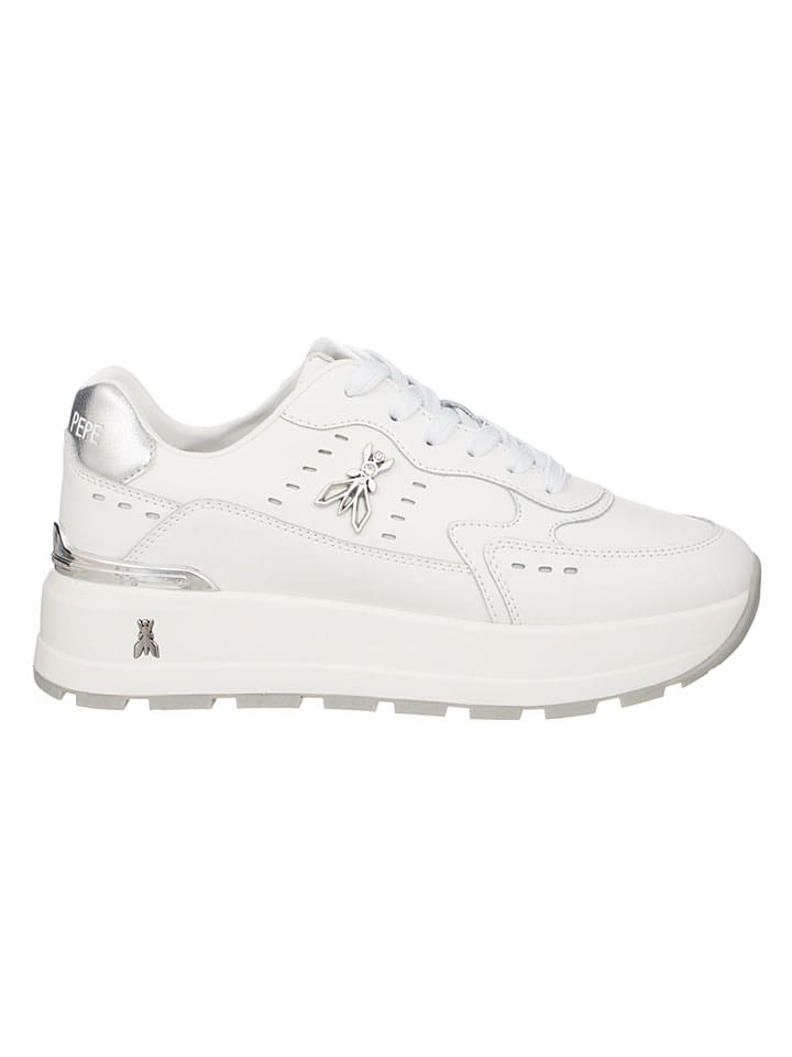 Leder-Sneakers in Weiß