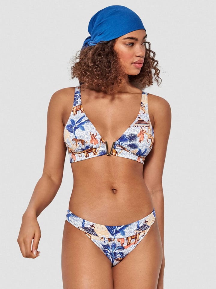 Bikinislip wit/blauw