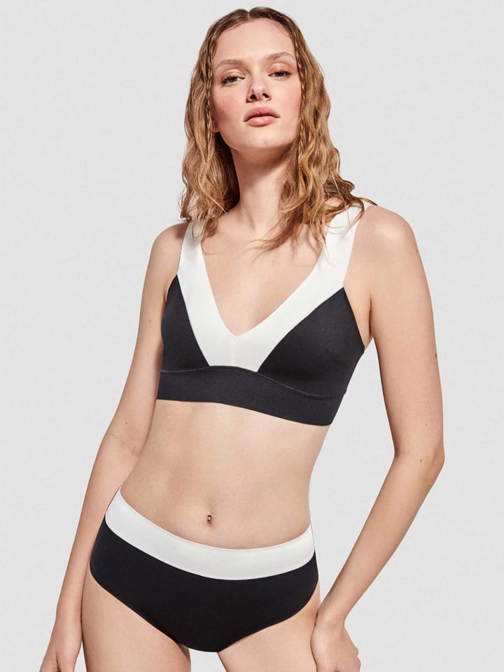 Biustonosz bikini w kolorze czarno-białym