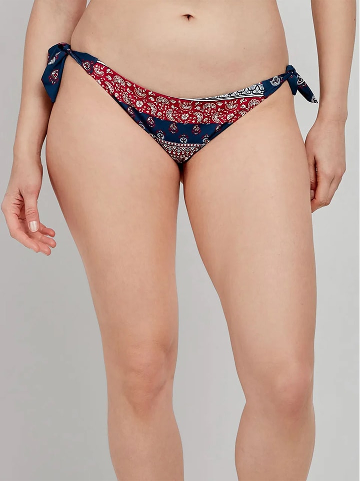 Dwustronne figi bikini w kolorze granatowo-czerwonym