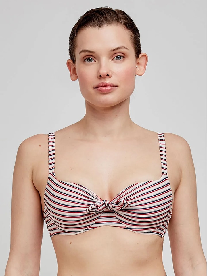 Biustonosz bikini w kolorze biało-czerwono-granatowym