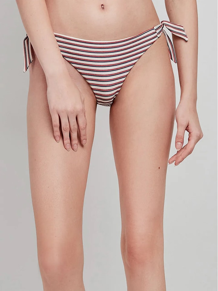 Figi bikini w kolorze biało-czerwono-granatowym