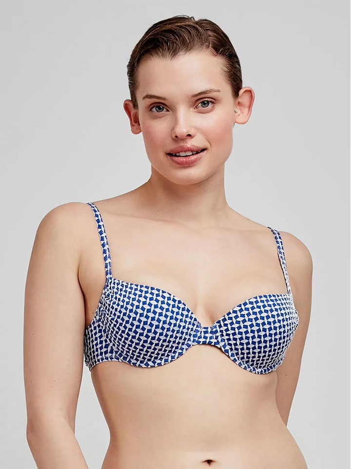 Biustonosz bikini w kolorze niebiesko-białym