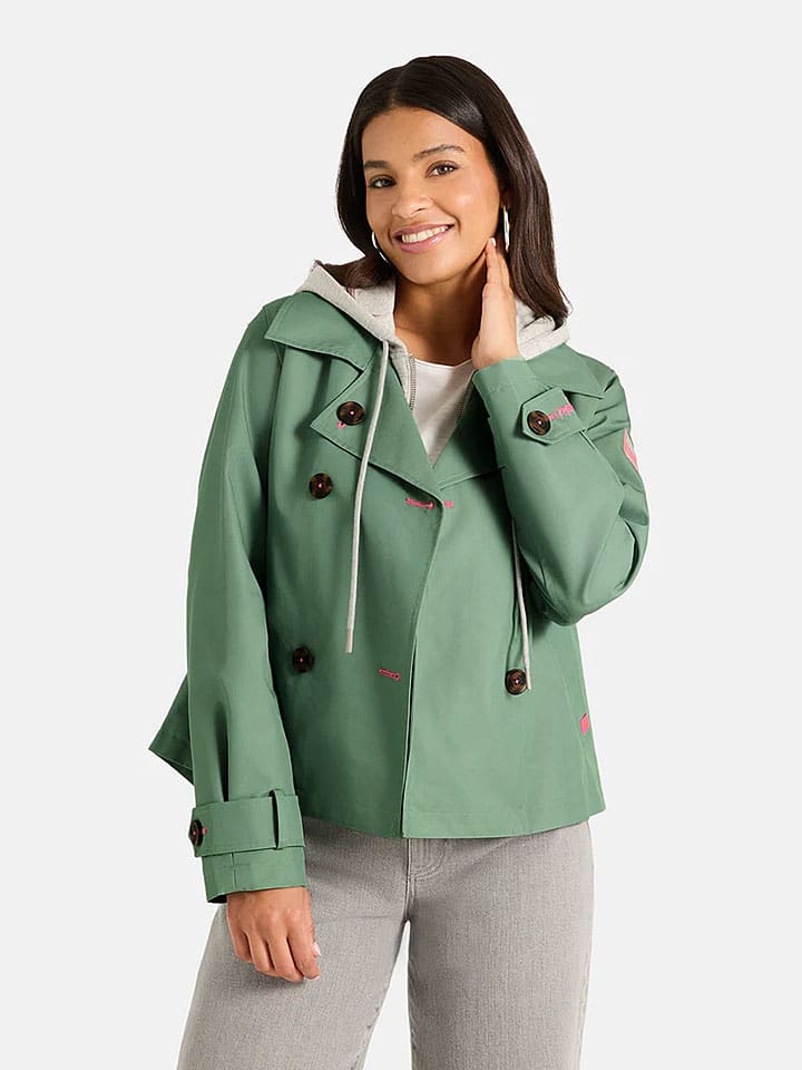 Kurtka przejściowa "Jean" w kolorze zielono-szarym