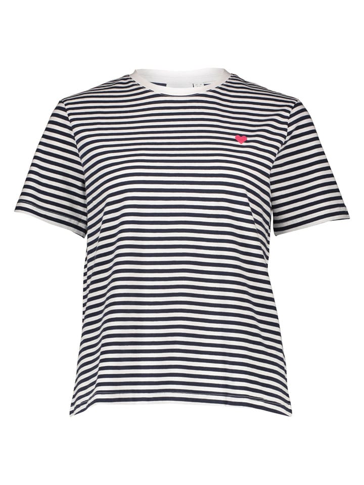 Shirt "Vinora" in Weiß/ Dunkelblau