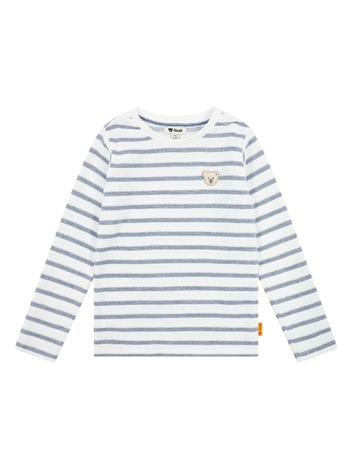 Longsleeve wit/blauw