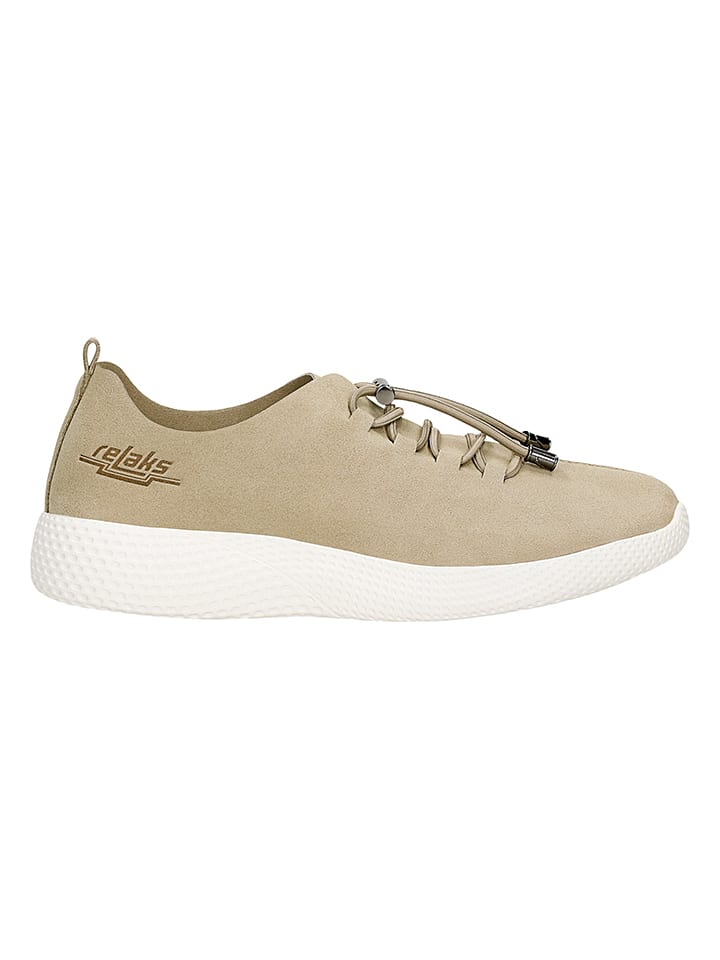 Skórzane sneakersy w kolorze beżowym