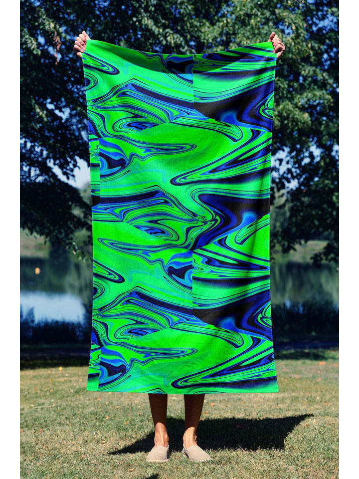 Strandtuch "Esotic Aura" in Grün/ Blau