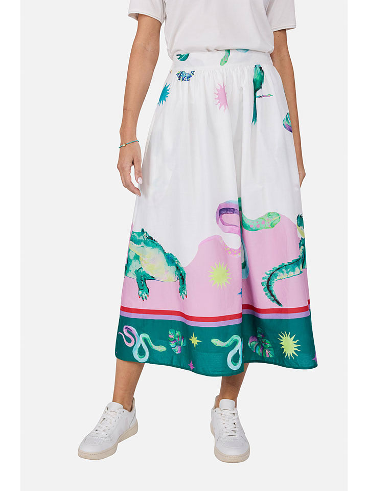 Rok "Rahel" wit/meerkleurig