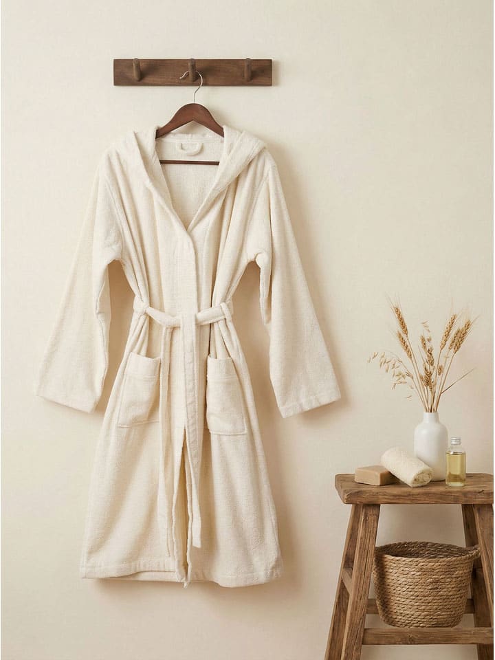 Bademantel in Creme