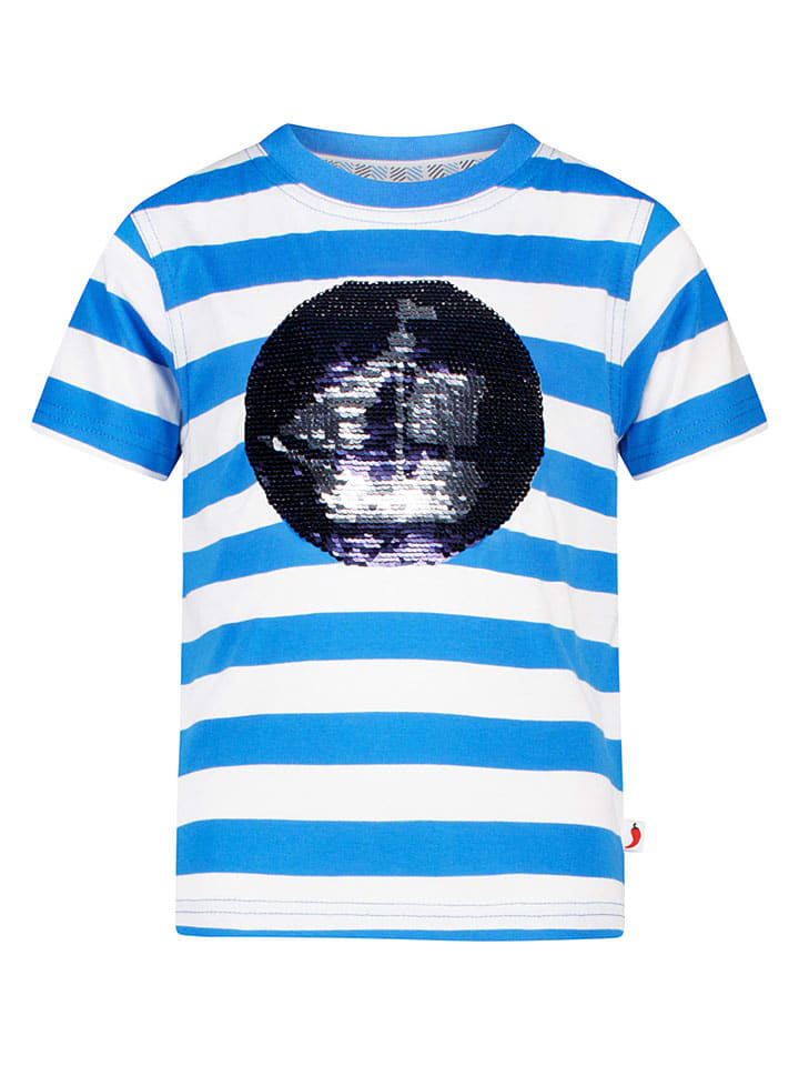 Shirt wit/blauw