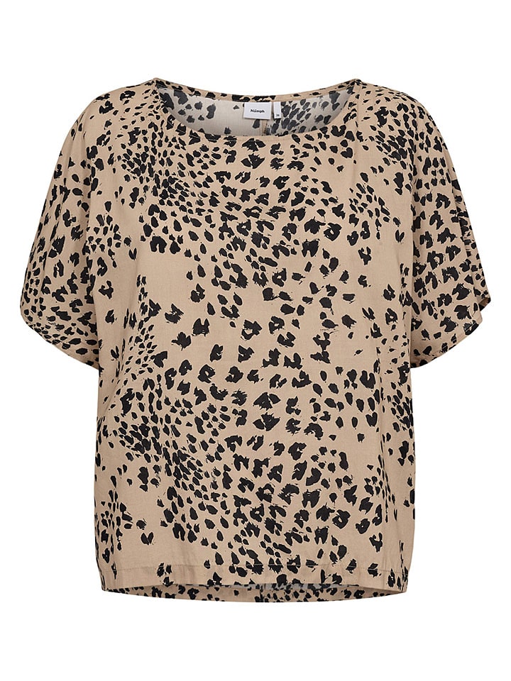 Bluse "Nusanah" in Beige/ Schwarz