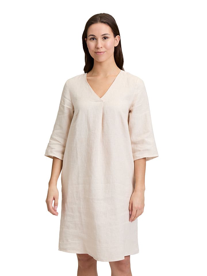 Leinen-Kleid in Beige