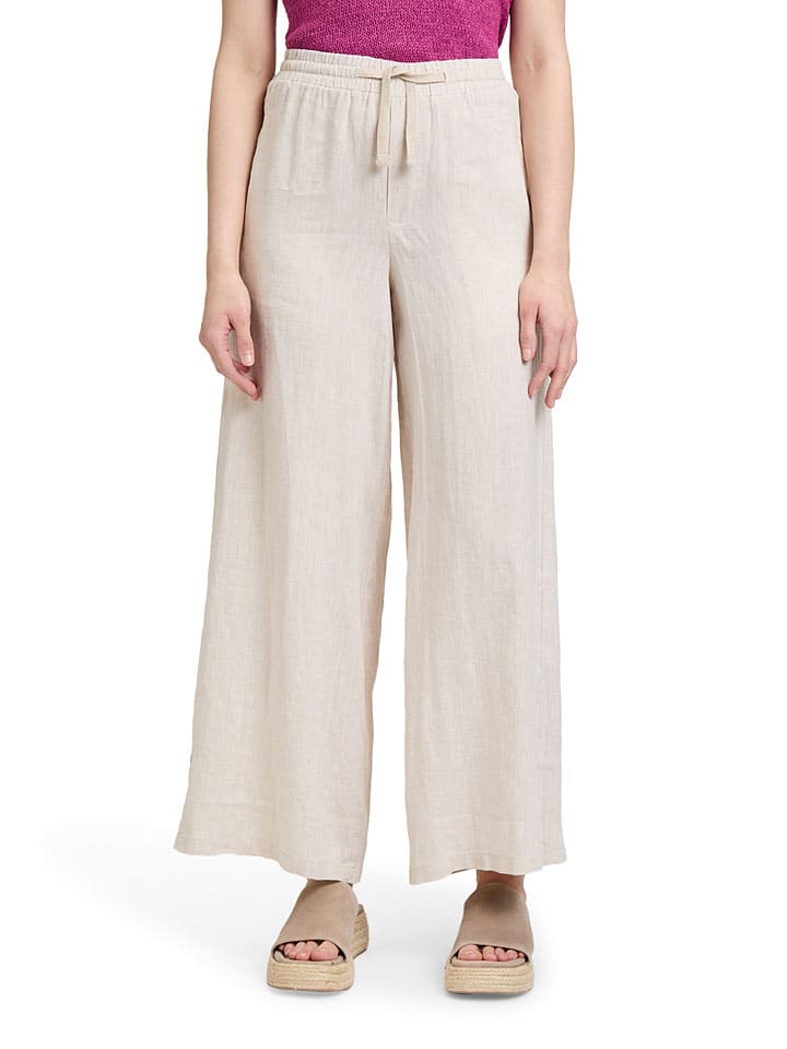 Leinen-Hose in Creme