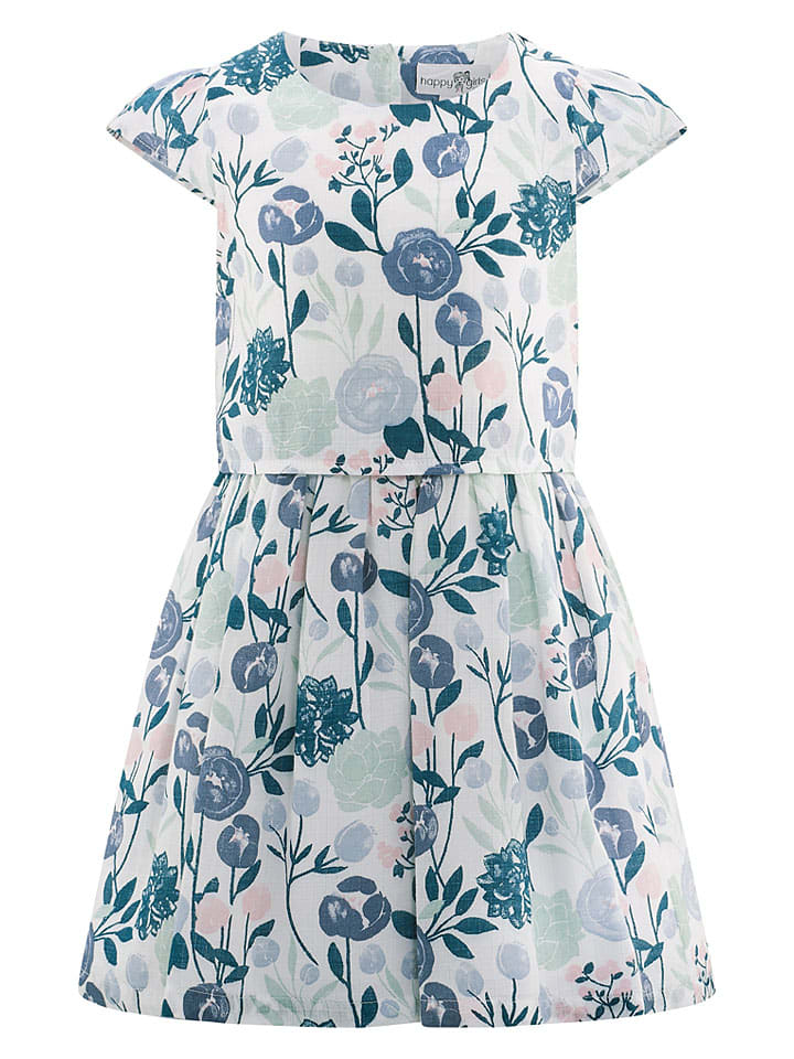 Kleid in Weiß/ Blau