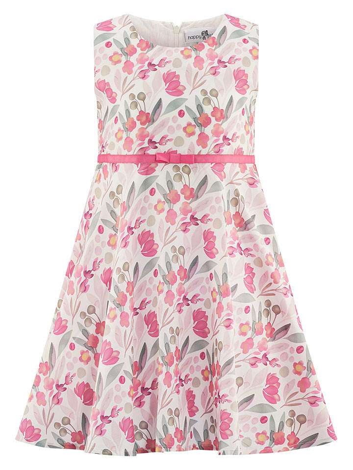 Kleid in Creme/ Pink