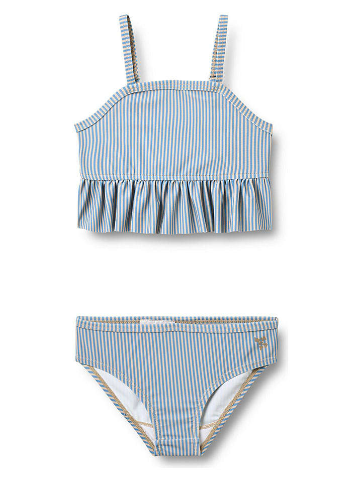 Bikini "Lærke" in Beige/ Blau